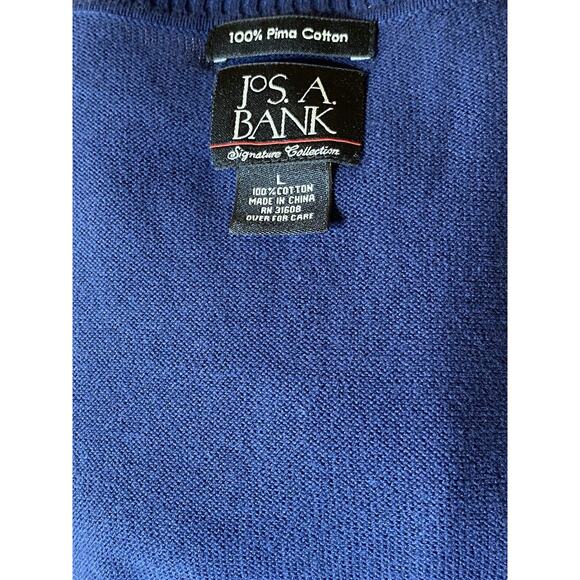 Jos A Bank Mens Large 100% Pima Cotton Pullover Navy Casual Sweater Vest - Picture 6 of 6